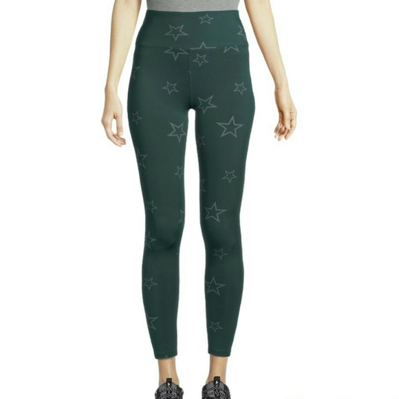 Nanette Lepore dark green star 7/8 cropped compression leggings, NWT - Picture 2 of 6